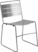 Bariatric Stack Chair All metal Silver Oindoor Outdoor